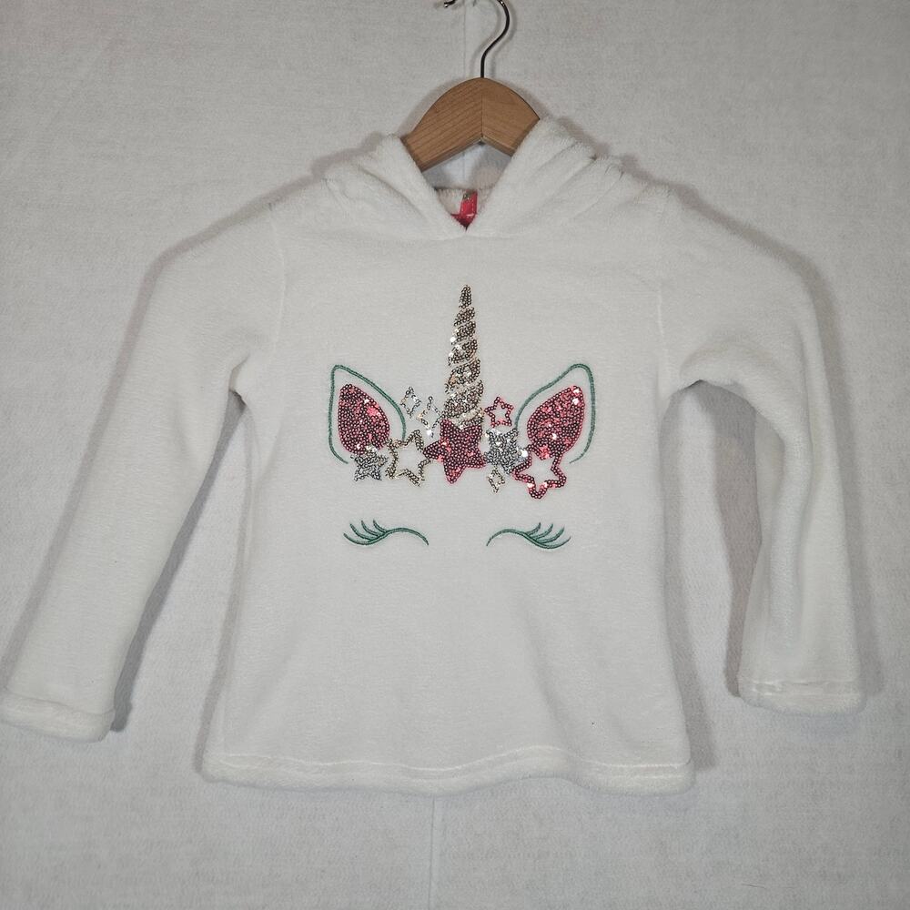 Cynthia Rowley White Soft Fleece Unicorn Hoodie for Girls